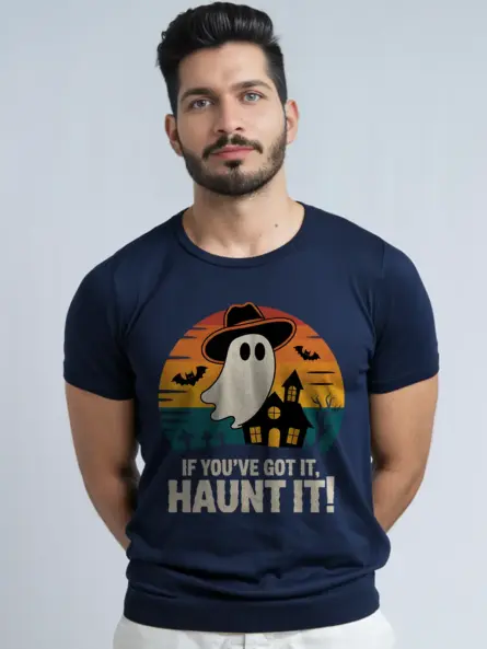navy if you’ve got it haunt it t-shirt halloween graveyard style