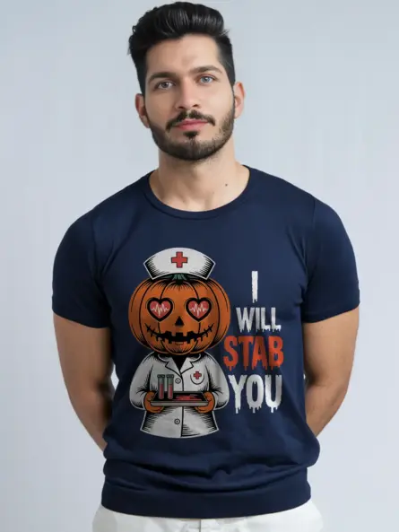 I Will Stab You Nurse Shirt – Funny Halloween Tee for Phlebotomists & Medical Staff - Image 9