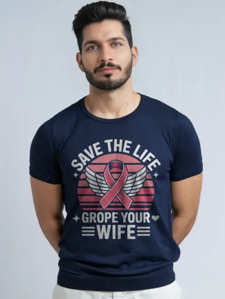 Bold Breast Cancer Husband Shirt – Funny Pink Ribbon Awareness Tee - Image 8