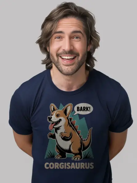 Vintage Corgi Dinosaur Shirt – Funny “Bark Corgisaurus” Graphic Tee - Image 12