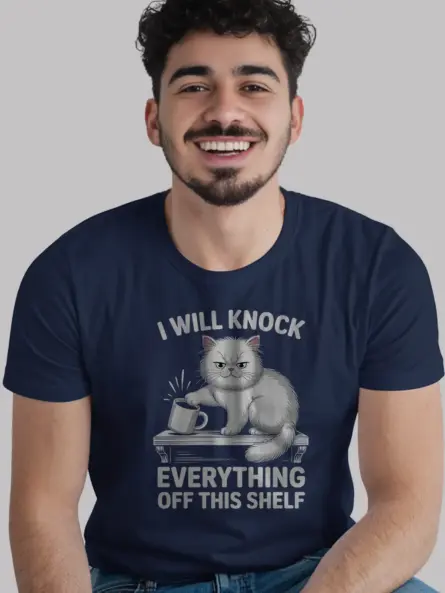 Grumpy Cat Shirt – Funny Shelf Destruction Graphic Tee - Image 9