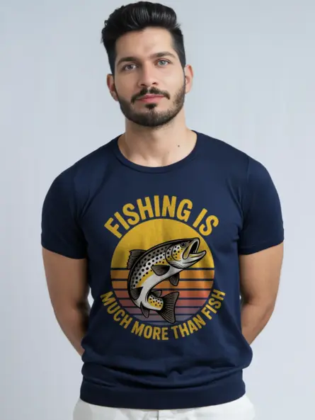 Retro Fishing Shirt – Bold Sunset Trout Tee for Outdoor Nostalgia - Image 9