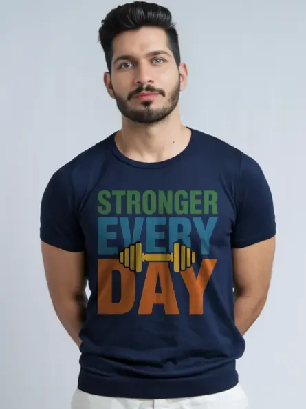 Empowering Strength Training T-Shirt – Stronger Every Day Dumbbell Tee - Image 9