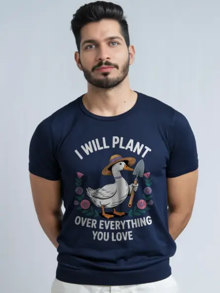 Whimsical Duck Gardening T-Shirt – Cottagecore Floral Plant Humor Tee - Image 9