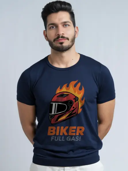 Explosive Biker Flame T Shirt – Full Gas Racing Style Tee - Image 9