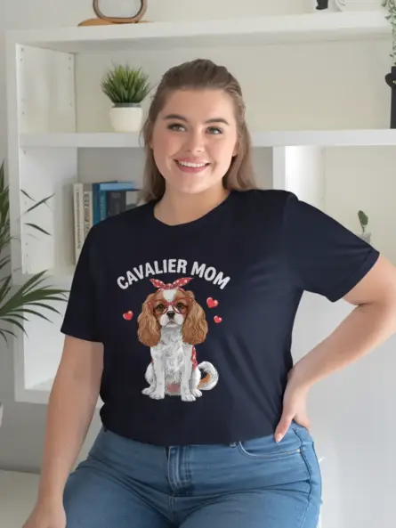 Trendy Cavalier Mom T-Shirt for Dog Lovers - Image 9
