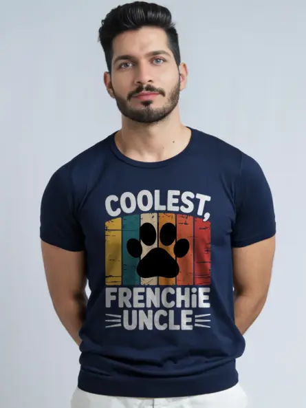 Coolest Frenchie Uncle T-Shirt – Retro Dog Gift for Him - Image 12