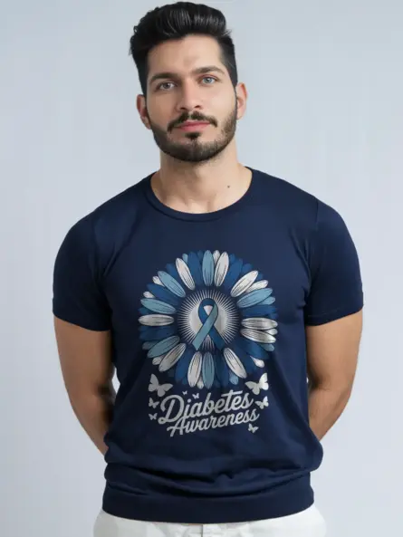 Diabetes Sunflower Shirt – Symbolic Blue Ribbon Awareness Tee - Image 9