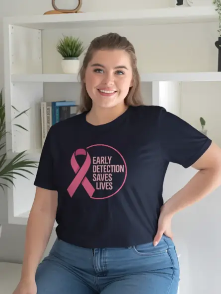 Early Detection Saves Lives Shirt – Powerful Pink Ribbon Awareness Tee - Image 9
