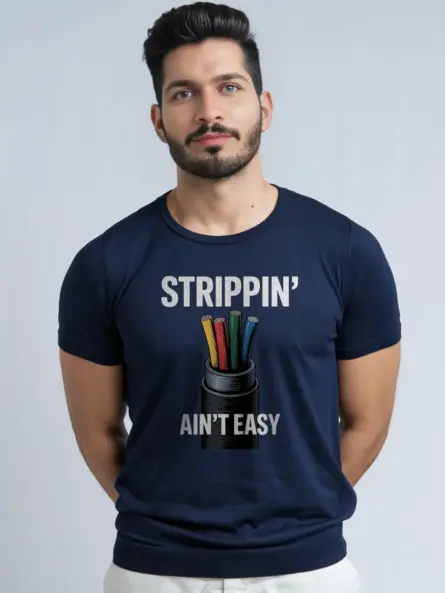 Funny Electrician T Shirt for Wire Stripping Pros - Image 8