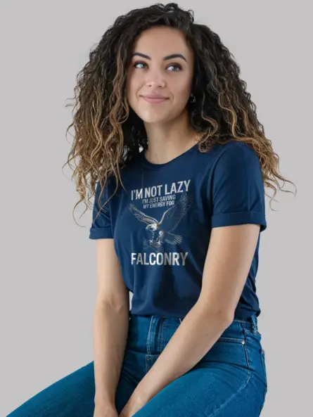 Funny Falconry Shirt for Falconers – Not Lazy Just Saving Energy Tee - Image 9