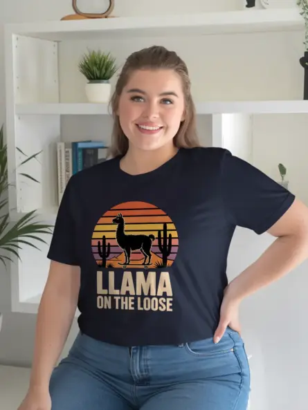 Funny Llama T-Shirt – “Llama on the Loose” Retro Humor Tee for Animal Lovers - Image 9