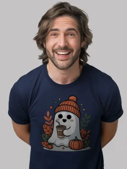 Ghost Iced Coffee Shirt – Trendy Fall Tee for Cozy Halloween Vibes - Image 9