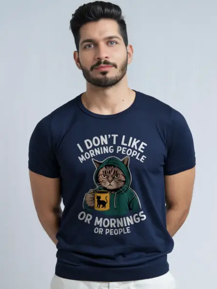 Grumpy Cat Morning People T-Shirt - Image 9