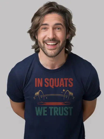 in squats we trust t-shirt