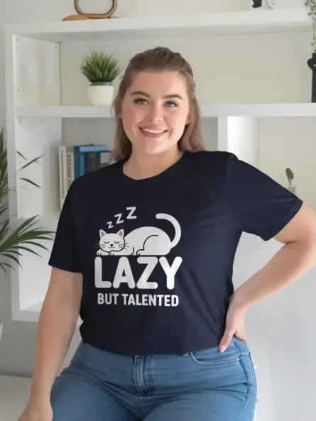 Lazy Cat Shirt – Funny & Minimalist Gift for Creative Students - Image 9