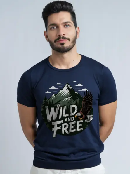 Wild and Free Mountain Adventure Eagle T-Shirt - Image 9