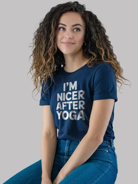 Nicer After Yoga Shirt – Funny Minimalist Self-Care Tee - Image 9