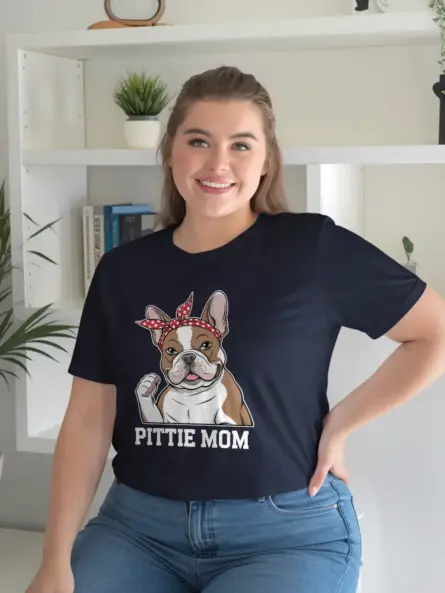 Pittie Mom T-Shirt – Cute Feminist Dog Lover Shirt for Women - Image 12