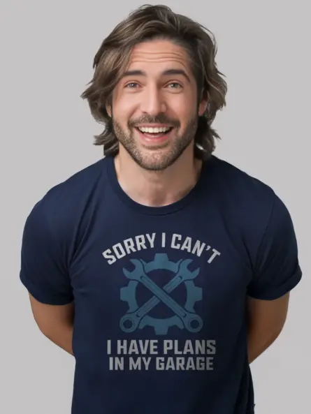 Plans in My Garage Shirt – Funny Mechanic Tee for Car Guys & DIY Fans - Image 3