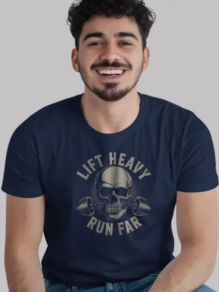 skull barbell hybrid athlete t-shirt
