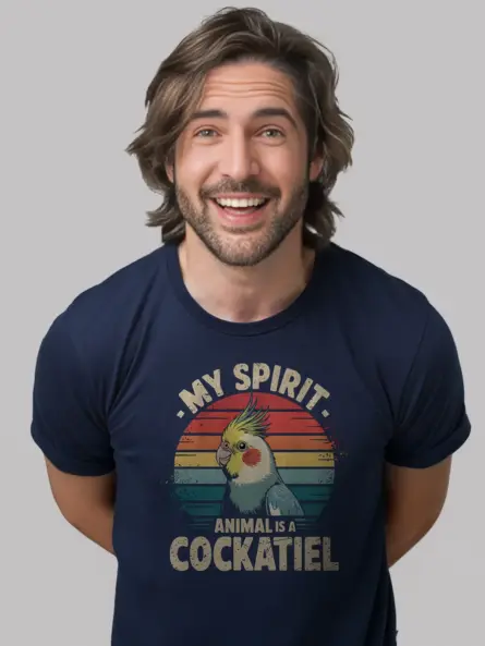 Vintage Cockatiel Spirit Animal T-Shirt - Image 9