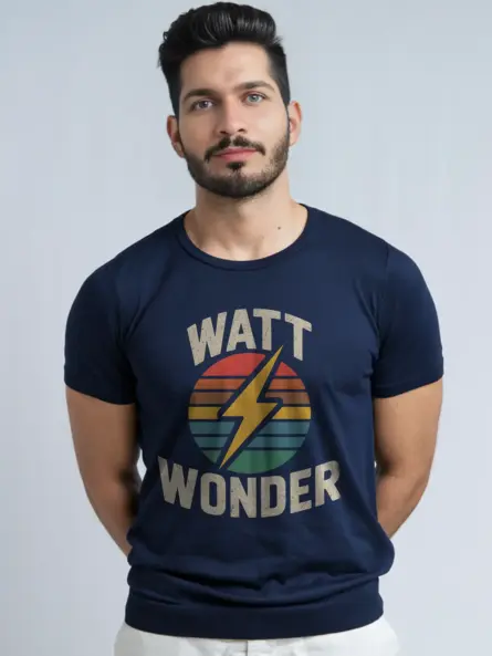 WATT WONDER Vintage Electrician T-Shirt - Image 9