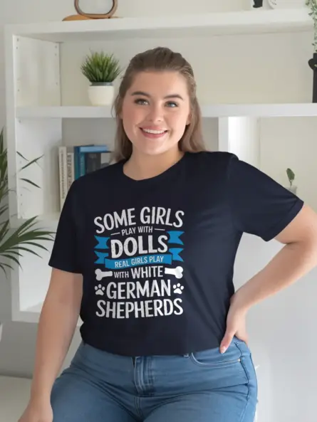 White German Shepherd Shirt for Women – Real Girls Play Tee - Image 9