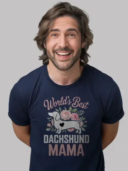 Dachshund Mama Shirt – World’s Best Floral Dog Mom Tee - Image 6