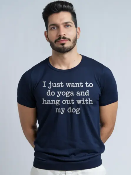 Yoga Dog T-Shirt – Cozy Minimalist Tee for Pet Lovers & Introverts - Image 9