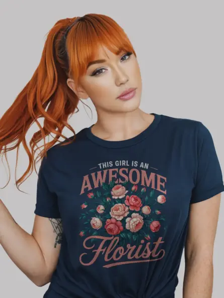 Bold Awesome Florist T-Shirt for Women - Image 8