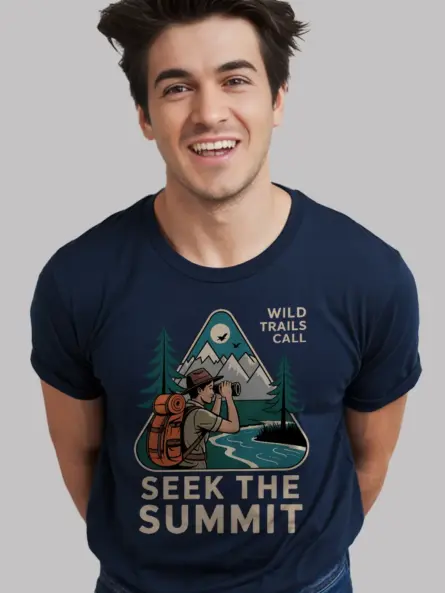 Vintage Mountain Adventure T-Shirt – Seek the Summit Hiking Tee - Image 9