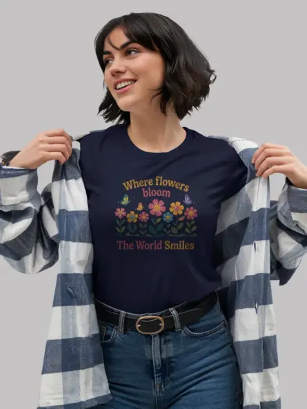 Uplifting Positive Floral Quote T-Shirt - Image 9