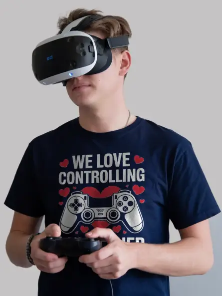 Gamer Couple PlayStation T-Shirt – We Love Controlling Each Other - Image 12