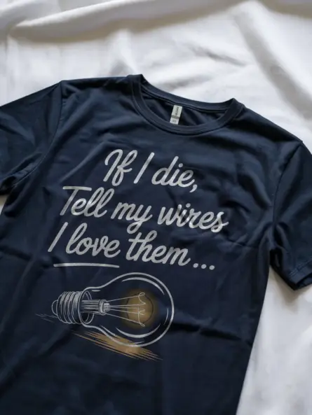 Funny Electrician T Shirt With Lightbulb Quote - Image 8