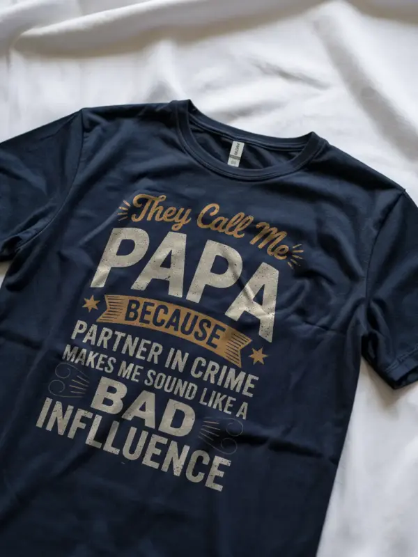 Navy lifestyle shot – They Call Me Papa – funny papa t-shirt for dads