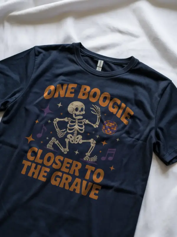 navy lifestyle shot – sarcastic Halloween party shirt – stay spooky t-shirt