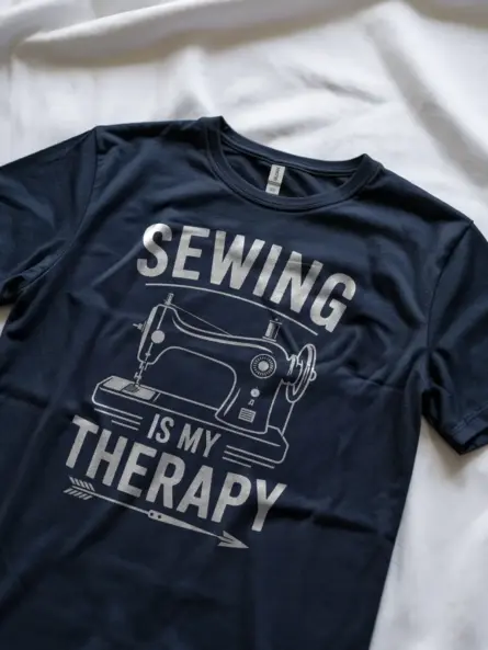 Navy lifestyle shot – Sewing Is My Therapy – sewing is my therapy t-shirt