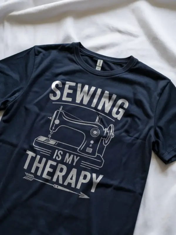 Navy lifestyle shot – Sewing Is My Therapy – sewing is my therapy t-shirt