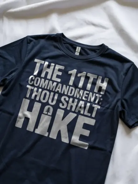 11th Commandment Hiking Shirt – Bold Thou Shalt Hike Graphic Tee - Image 8