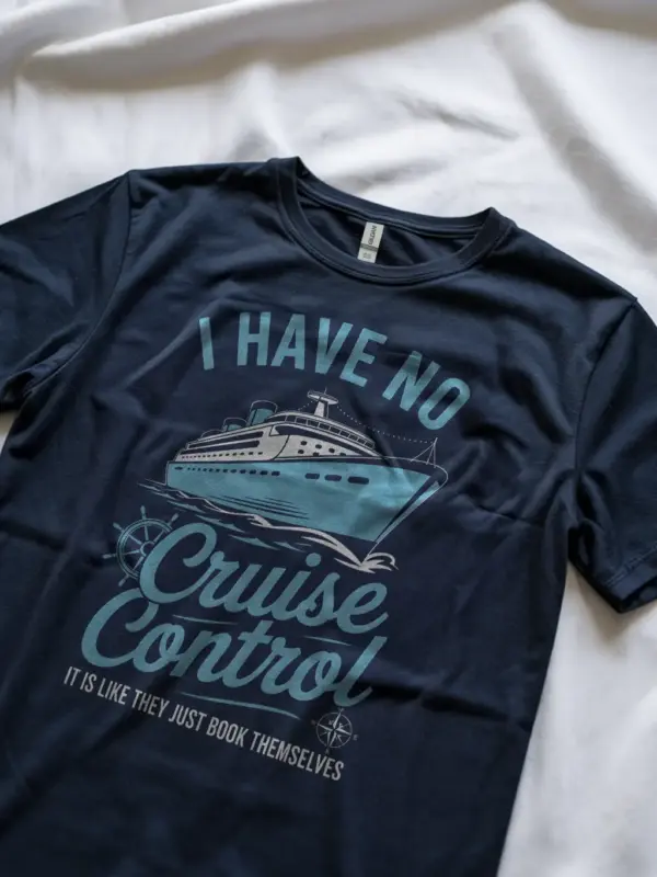 Navy Shirt I Have No Cruise Control Funny Cruise Shirt for Travelers Lifestyle Shot
