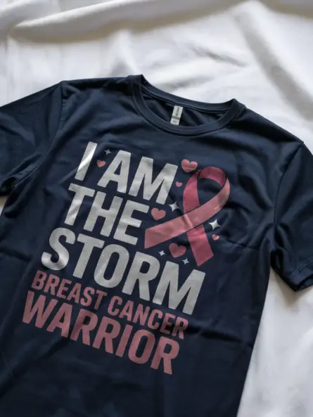 Bold Breast Cancer Warrior Shirt – I Am the Storm Statement Tee - Image 9