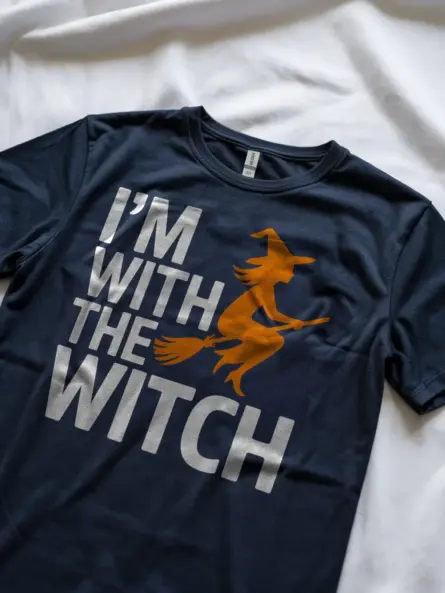 I'm With The Witch Halloween Couple T-Shirt - Image 2