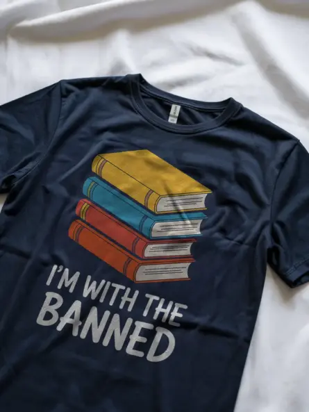 Bold Banned Books Shirt – Vintage Reader Humor Tee for Book Lovers - Image 8