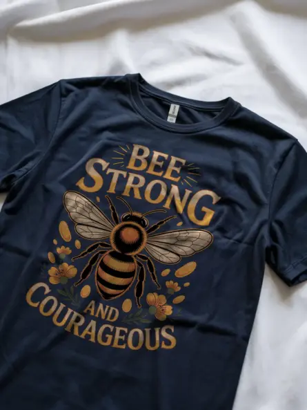 Bee Strong T-Shirt – Motivational Vintage Graphic for Women - Image 8