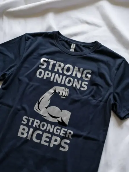 Strong Opinions Biceps T-Shirt – Bold Gym Motivation Tee for Lifters - Image 8