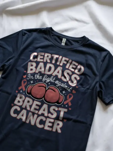 Certified Badass Breast Cancer Fighter Shirt – Bold Awareness Tee - Image 9