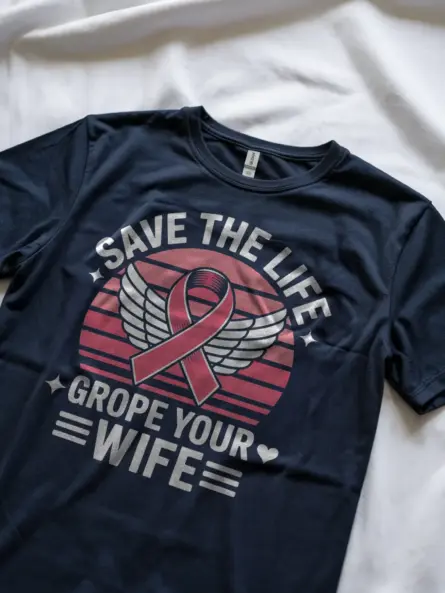 Bold Breast Cancer Husband Shirt – Funny Pink Ribbon Awareness Tee - Image 9