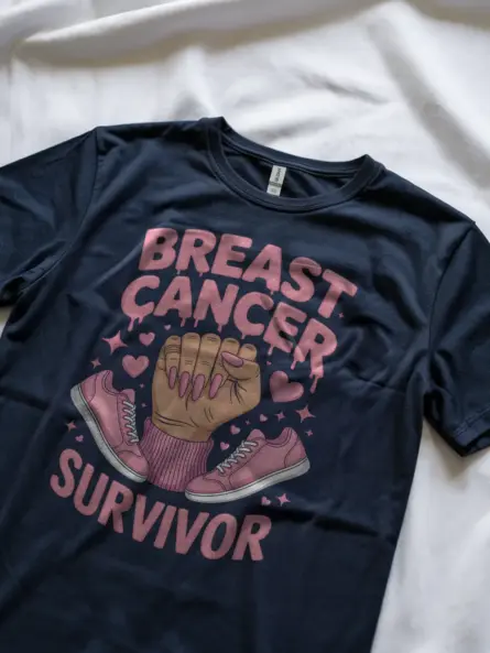 Bold Breast Cancer Survivor Shirt – Empowering Pink Ribbon Graphic Tee - Image 9
