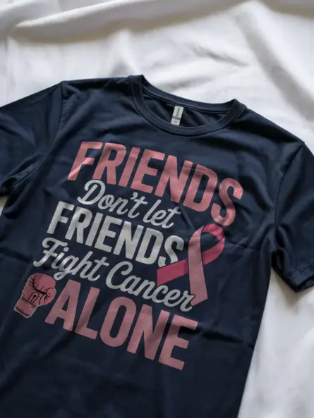 Powerful Breast Cancer Team Shirt – Friends Fight Together Tee - Image 9